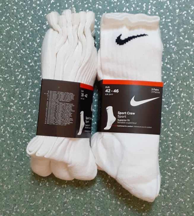Ponožky Nike bílé, balení 3ks